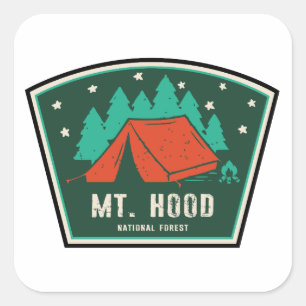 Sticker Carré Camping en forêt nationale du mont Hood