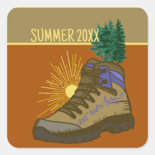 Sticker Carré Camping personnalisé pour randonneur