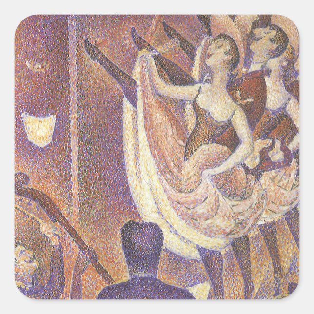 Sticker Carré Can Can Can Dance, Le Chahut par Georges Seurat (Devant)