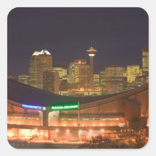 Sticker Carré Canada, Alberta, Calgary : Skyline de la ville dep