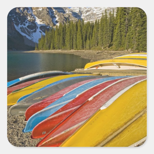 Sticker Carré Canada, Alberta, Parc national de Banff, Moraine (Devant)
