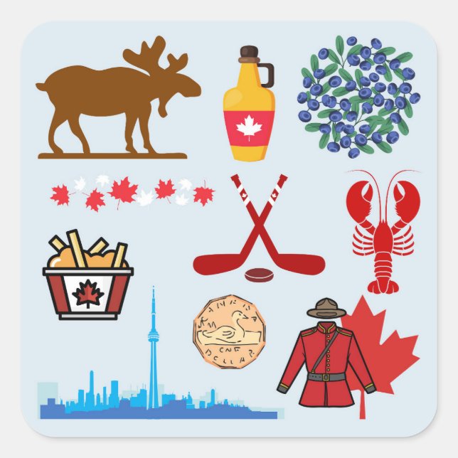 Sticker Carré Canada Amusant (Devant)