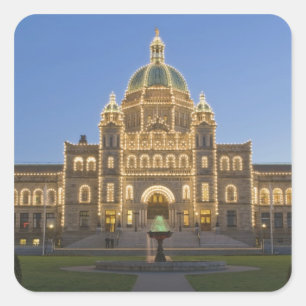 Sticker Carré Canada, BC, Victoria, bâtiment du Parlement de la