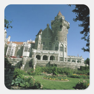 Sticker Carré Canada, Ontario, Toronto. Historique Casa Loma