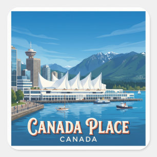 Sticker Carré Canada Place et le front de mer de Vancouver