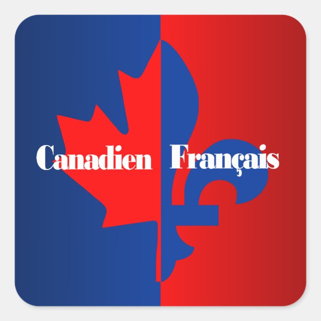 Sticker Carré Canadien Francais (Devant)
