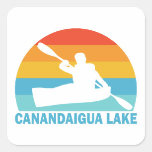 Sticker Carré Canandaigua Lake New York Kayak