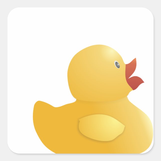 Sticker Carré Canard en caoutchouc jaune (Devant)