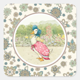 Sticker Carré Canard vintage Pâques