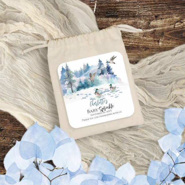 Sticker Carré Canards Forêt Bois Nature Garçon Bébé Sprinké (Créateur téléchargé)