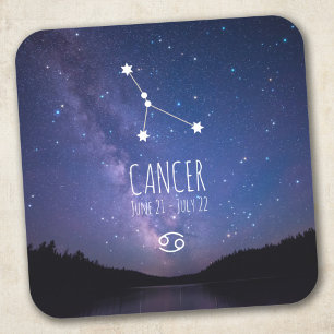 Sticker Carré Cancer   Constellation Zodiaque personnalisée
