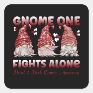 Sticker Carré Cancer de la tête et du cou Burgundy Ruban