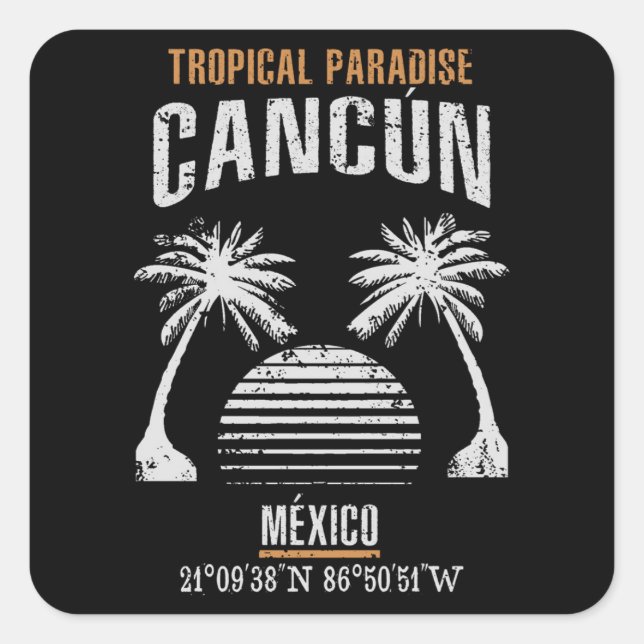 Sticker Carré Cancún (Devant)