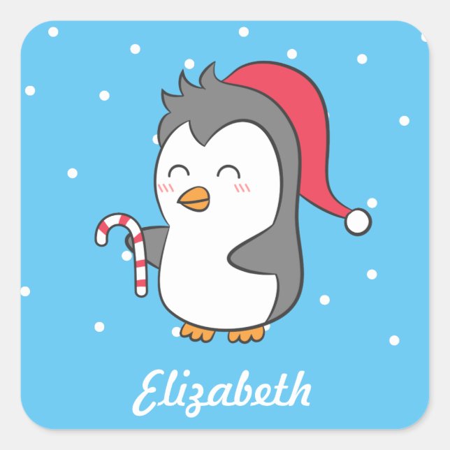 Sticker Carré Candy Cane Pour les enfants (Devant)