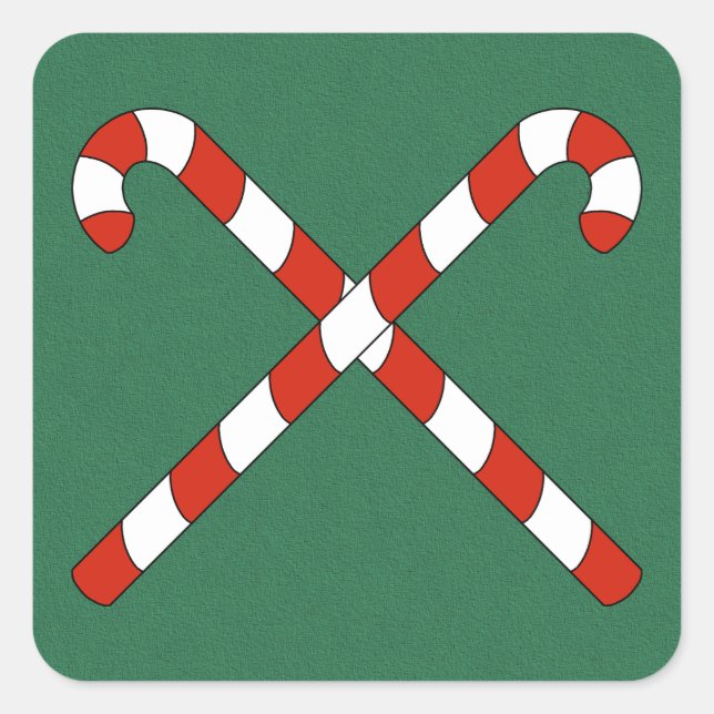 Sticker Carré Candy Canes Crossed (Devant)