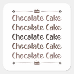 Sticker Carré Candy Coca Chocolat Jour du gâteau Amour sucré Cad