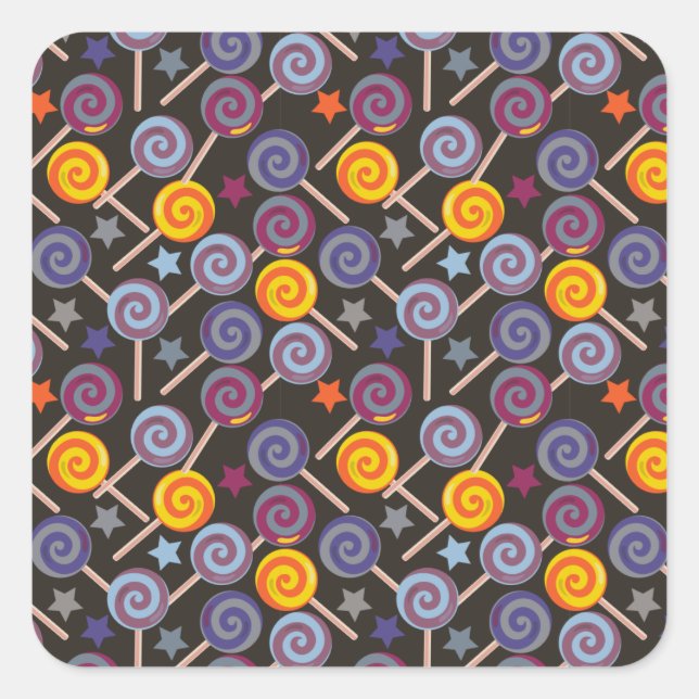 Sticker Carré Candy pattern | Lollies 1lipop (Devant)