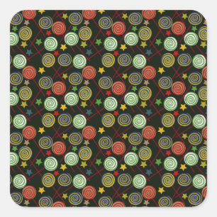 Sticker Carré Candy pattern   Lollies   lollipop