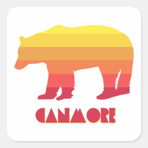 Sticker Carré Canmore Alberta Rainbow Bear