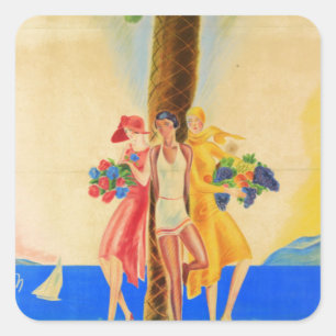 Sticker Carré Cannes vintage