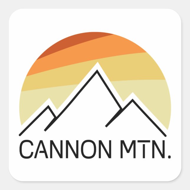 Sticker Carré Cannon Mountain New Hampshire Retro (Devant)