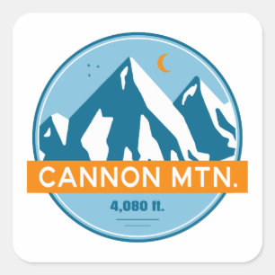 Sticker Carré Cannon Mountain New Hampshire Stars Moon
