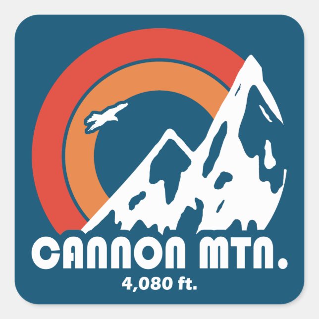 Sticker Carré Cannon Mountain New Hampshire Sun Eagle (Devant)