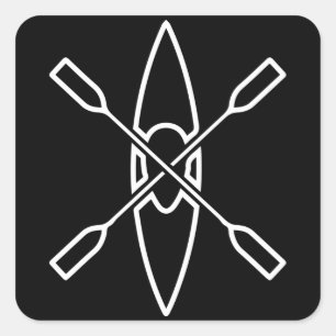 Sticker Carré CANOE PADDLE Funny Kayak Cadeau Kayaker
