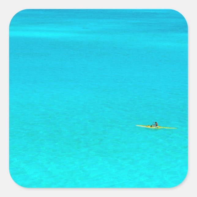 Sticker Carré Canot Outrigger dans l'autocollant Bora Bora (Devant)