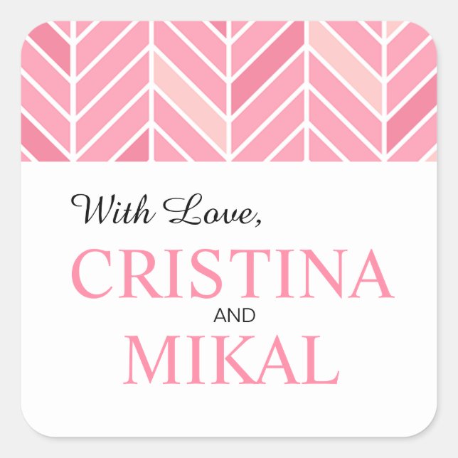 Sticker Carré Cantilevered Chevron Favor | rose cendré (Devant)