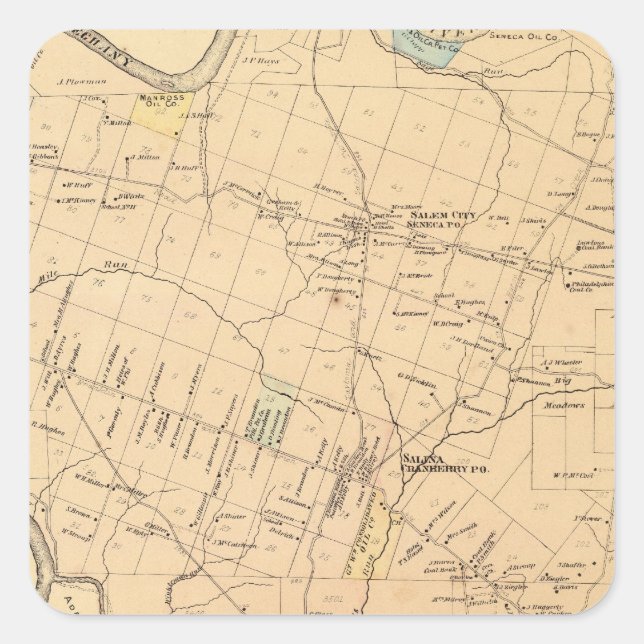 Sticker Carré Canton de Cranberry (Devant)