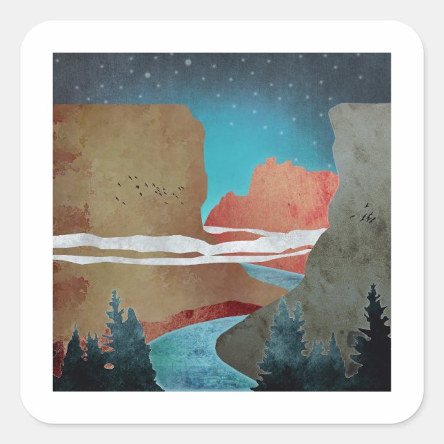 Sticker Carré Canyon Birds (Devant)