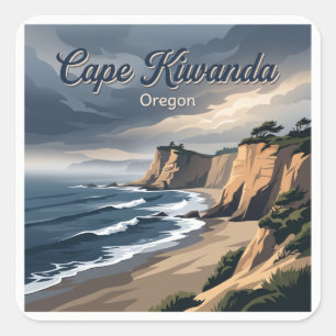 Sticker Carré Cape Kiwanda Pacific City États-Unis