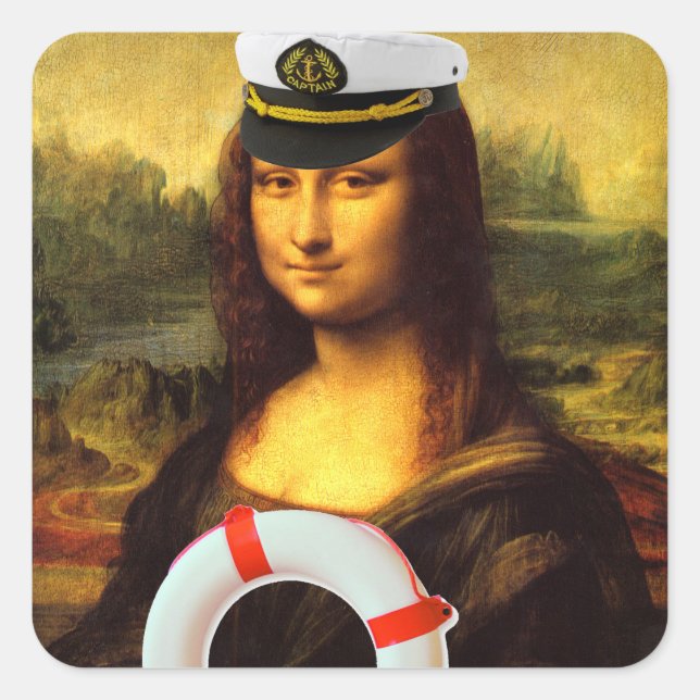 Sticker Carré Capitaine de la mer Mona Lisa (Devant)