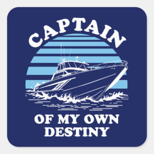Sticker Carré Capitaine De Ma Propre Destinée Devis de navigat