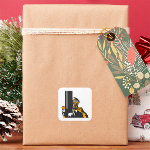 Sticker Carré Capitaine de sous-marin nautique utilisant un peri