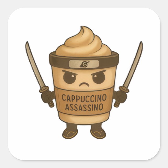 Sticker Carré Cappuccino Assassino (Devant)