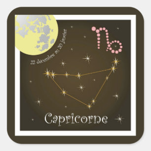 Sticker Carré Capricorne 22 décembre 20 janvier