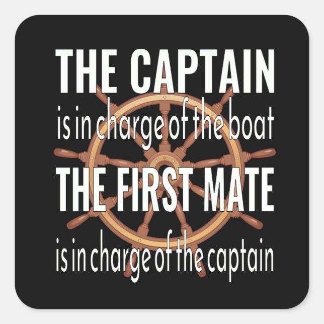 Sticker Carré Captain and first mate (Devant)