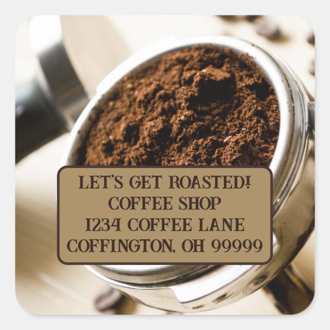 Sticker Carré Capture d'écran de Espresso Ready to Brew Adresse  (Devant)