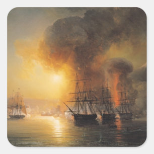 Sticker Carré Capture du fort en Saint-Jean-d'Ulloa