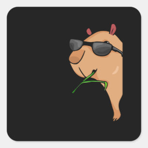 Sticker Carré Capybara Lover Women Capybara Gift Men Capybara