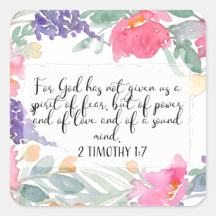 Sticker Carré Car Dieu ne nous a pas donné un esprit de peur