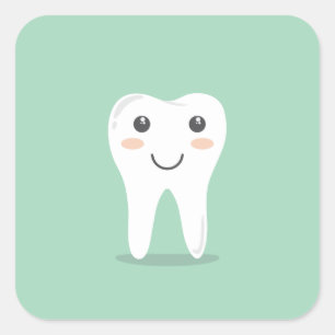 Sticker Carré Caractère blanc heureux de pied de mouton de band