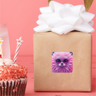 Sticker Carré Caractère Pinkish