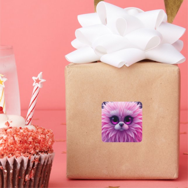 Sticker Carré Caractère Pinkish (Fête)