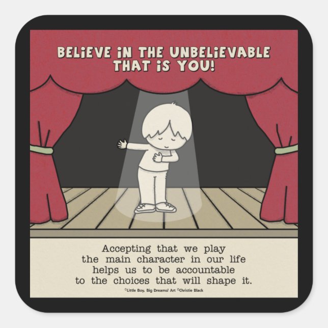 Sticker Carré Caractère principal (Devant)