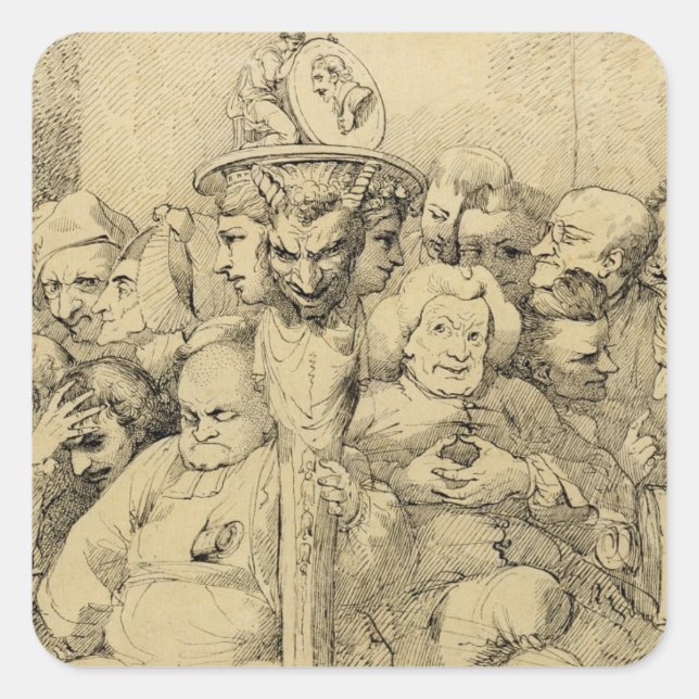 Sticker Carré Caractères littéraires assemblés autour de la Méda (Devant)