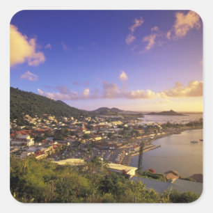 Sticker Carré Caraïbes, Antilles françaises, Saint-Martin.