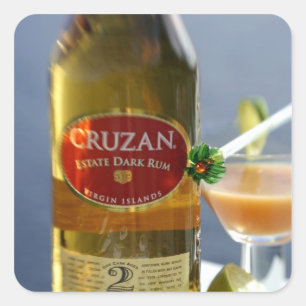 Sticker Carré Caraïbes, îles Vierges. Cruzan Estate Dark